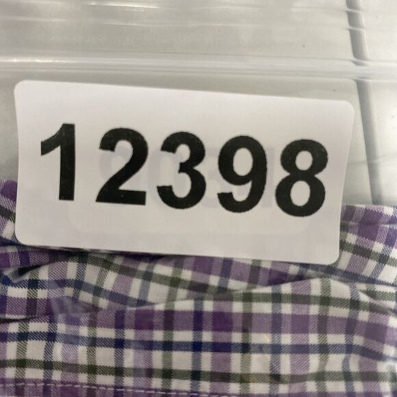 Ralph Lauren Shirt Size 17 Mens Purple Check Button Down Custom Fit - Picture 9 of 9